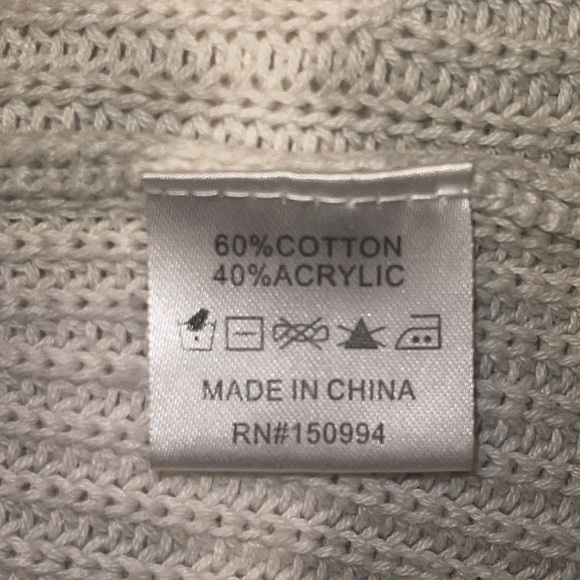 Open-Front Cardigan in Gray and White Belle by Belldini woman’s medium sweater - Picture 6 of 6